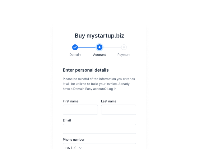 Guided checkout and transfer.